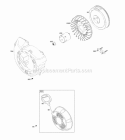 Blower Housing Flywheel Rewind Starter Diagram and Parts List for 25M137-0115-H1  Briggs and Stratton Engine